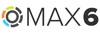 logo for Max/MSP Software. On the left is a circle circumscribed by a fragmented color wheel. Next to the circles is MAX 6.